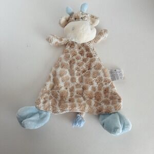 Demdaco Nat & Jules Giraffe Lovey Security Blanket Rattle Plush Soft Baby Toy